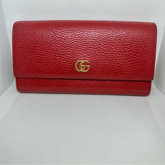 Gucci GG Marmont Continental long wallet in hibiscus on unbranded chain - Picture 3 of 16